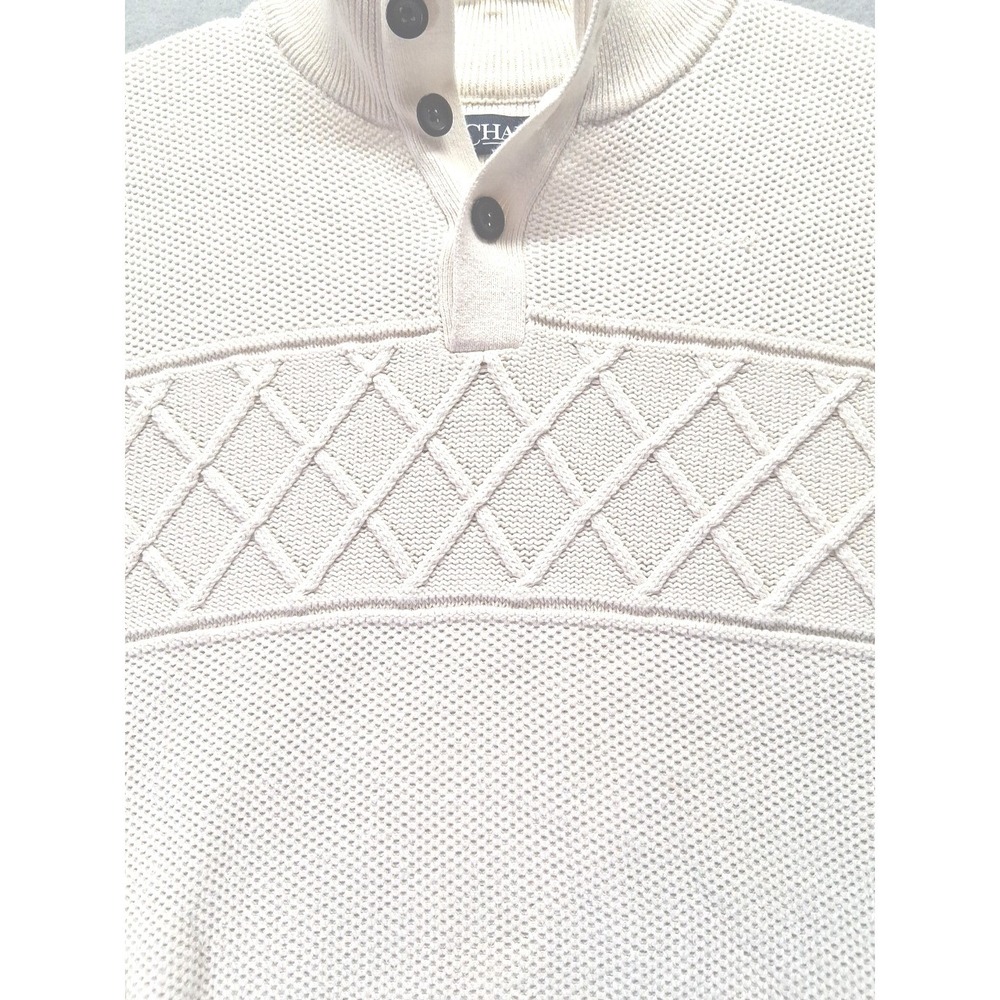 Chaps Men's Pullover Sweater 100% Cotton Beige‎ Size XXL